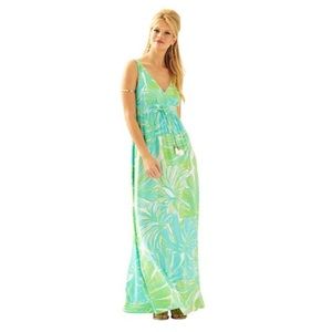 NWT Lilly Pulitzer Isla Maxi Dress In Fronds Place